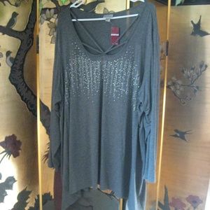 NWT Avenue Caged Embellished Gray Shark Bite 26/28